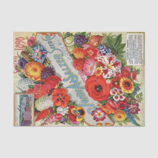 John Salzer bloemzaadcatalogus, 1898 Tissuepapier (Voorkant)