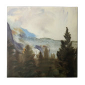 John Sargent: Purtud Fir Trees en Sneeuwbergen Tegeltje (Voorkant)