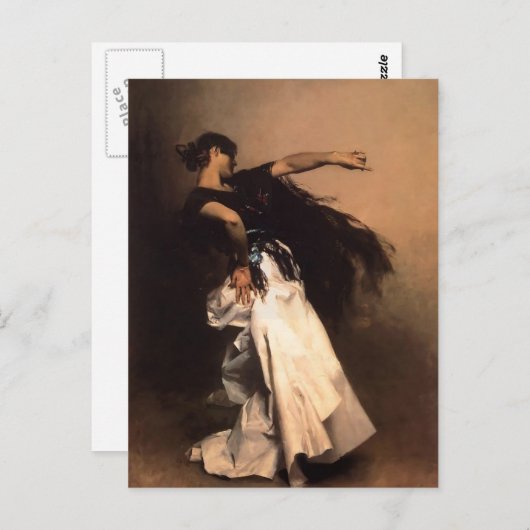 John Sargent-Spanish Dancer, study for 'El Jaleo' Briefkaart (Voorkant / Achterkant)