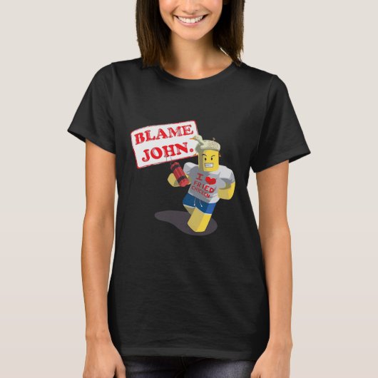 John Shedletsky Ik hou van gefrituurde kip! Grappi T-shirt (Voorkant)