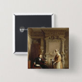 John Sheepshanks en zijn dienstmeisje Vierkante Button 5,1 Cm (Voorkant /achterkant)