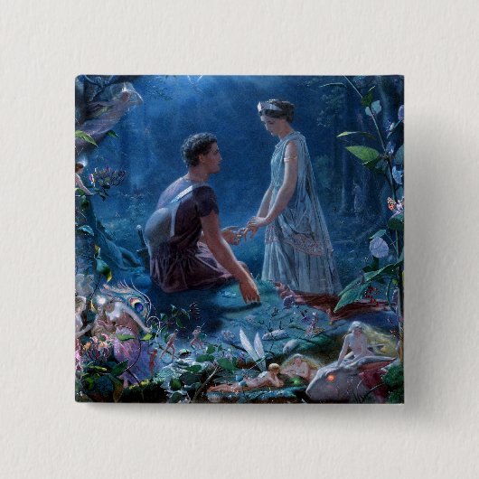 John Simmons: Een droom van 's midzomernachts Vierkante Button 5,1 Cm (Voorkant)