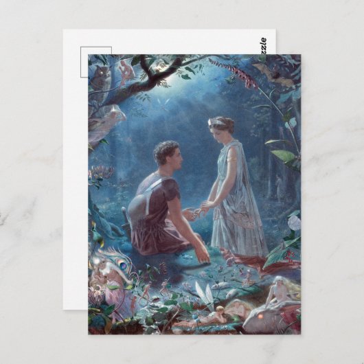 John Simmons Hermia en Lysander A MidSummer Night Briefkaart (Voorkant / Achterkant)