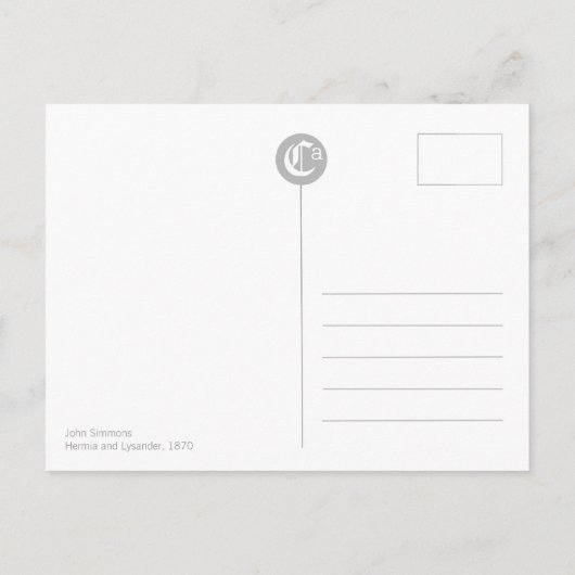 John Simmons Hermia en Lysander Midzomer CC0751 Briefkaart (Achterkant)