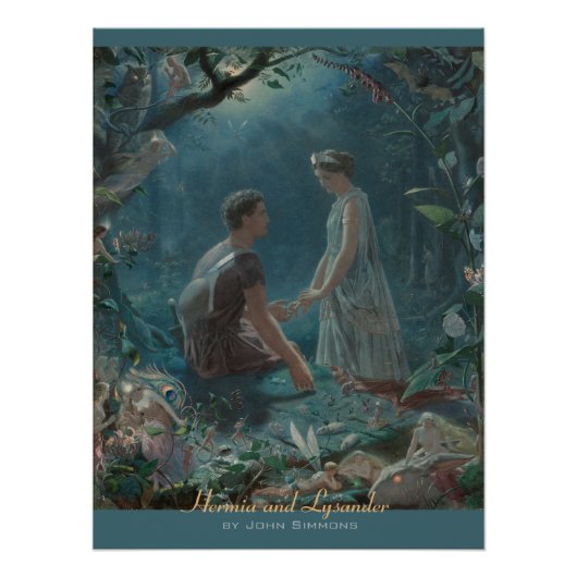 John Simmons Hermia en Lysander Midzomer CC0754 Perfect Poster (Voorkant)