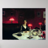 John Singer Sargent A Dinner Table bij nacht Poster (Voorkant)