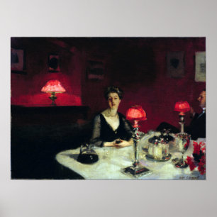 John Singer Sargent A Dinner Table bij nacht Poster