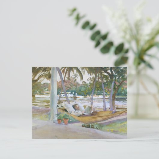 John Singer Sargent - Afbeelding in Hammock, Flori Briefkaart (Staand voorkant)