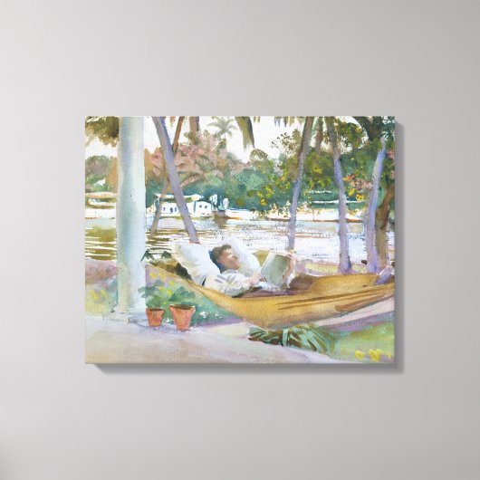 John Singer Sargent - Afbeelding in Hammock, Flori Canvas Afdruk (Voorkant)