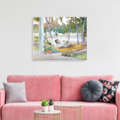John Singer Sargent - Afbeelding in Hammock, Flori Canvas Afdruk (Insitu (Woonkamer))