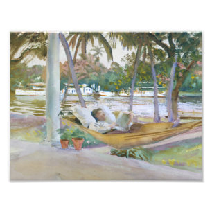 John Singer Sargent - Afbeelding in Hammock, Flori Foto Afdruk