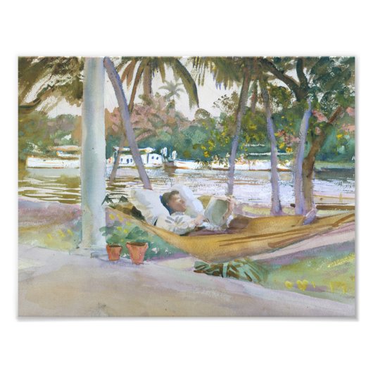 John Singer Sargent - Afbeelding in Hammock, Flori Foto Afdruk (Voorkant)