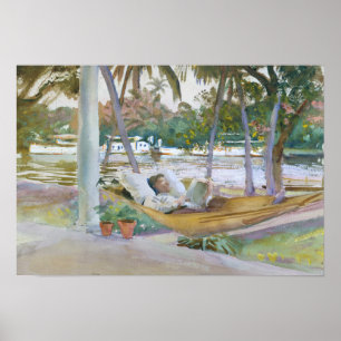 John Singer Sargent - Afbeelding in Hammock, Flori Poster