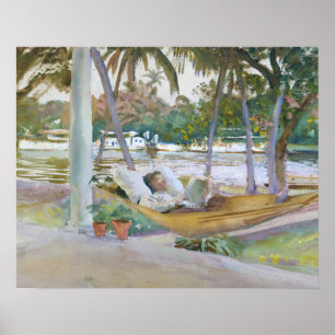 John Singer Sargent - Afbeelding in Hammock, Flori Poster