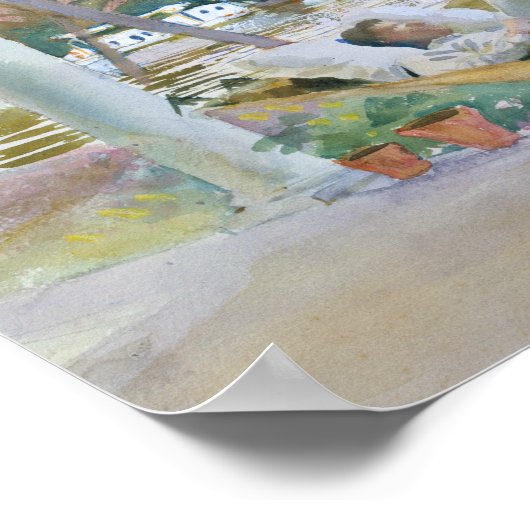 John Singer Sargent - Afbeelding in Hammock, Flori Poster (Hoek)