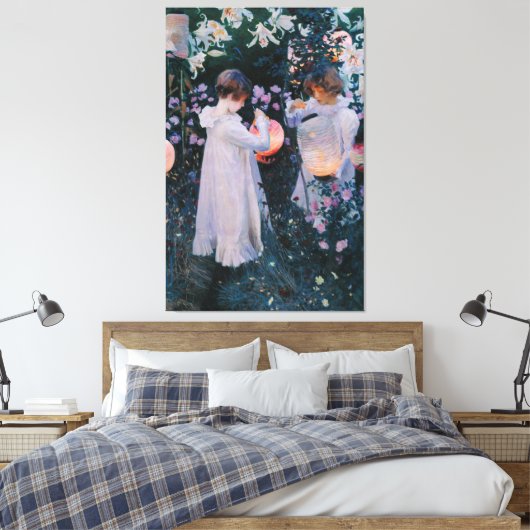 John Singer Sargent, Anjer, Lelie, Lelie, Roos Canvas Afdruk (Insitu (Slaapkamer))