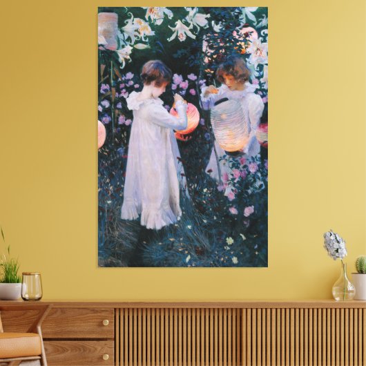 John Singer Sargent, Anjer, Lelie, Lelie, Roos Canvas Afdruk (Insitu (Woonkamer))