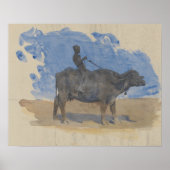 John Singer Sargent - Boy on Water Buffalo Poster (Voorkant)