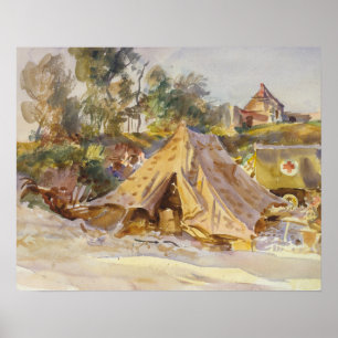 John Singer Sargent - Camp met Ambulance Poster