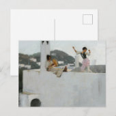 John Singer Sargent - Capri Girl op een dak Feestdagenkaart (Voorkant / Achterkant)