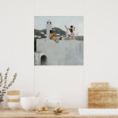 John Singer Sargent - Capri Girl op een dak Poster (Keuken)