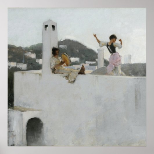 John Singer Sargent - Capri Girl op een dak Poster (Voorkant)