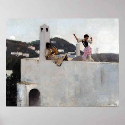 John Singer Sargent Capri Girl op een dak Poster (Voorkant)