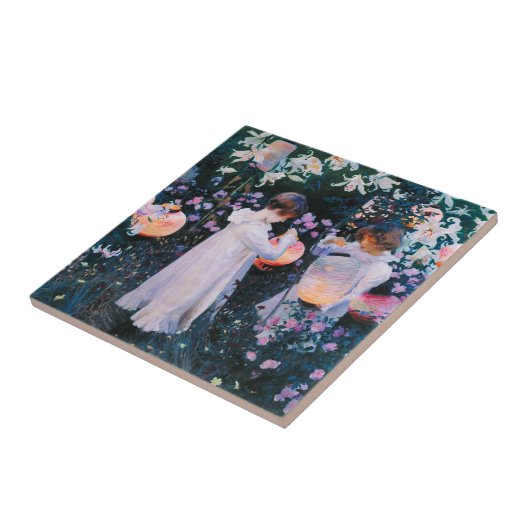 John Singer Sargent CarnLily Roos Tile Tegeltje (Zijkant)