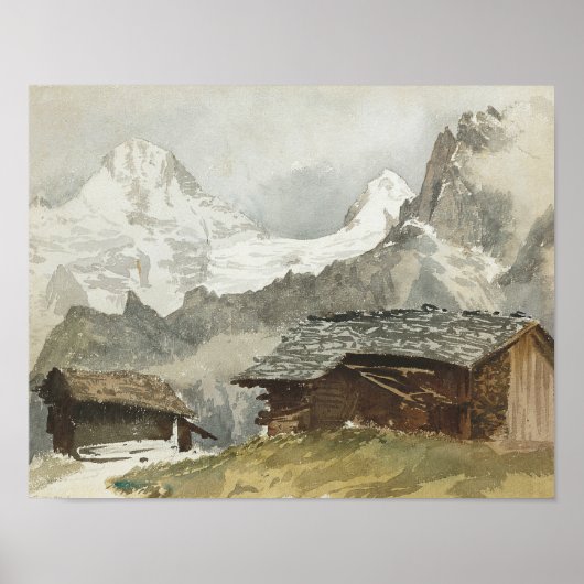 John Singer Sargent - Chalets, Breithorn, Murren Poster (Voorkant)