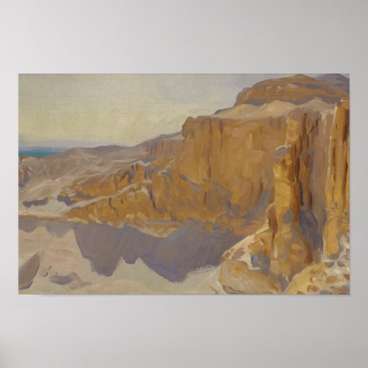 John Singer Sargent - Cliffs at Deir el Bahri Poster (Voorkant)