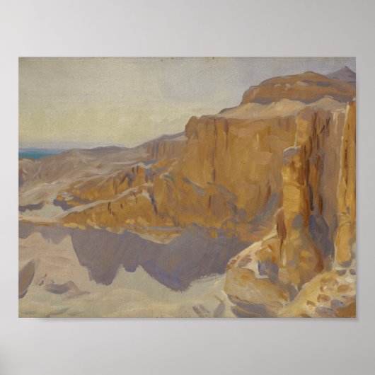 John Singer Sargent - Cliffs at Deir el Bahri Poster (Voorkant)