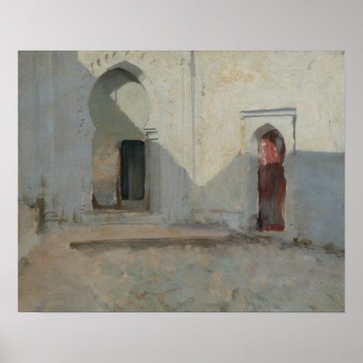 John Singer Sargent - Courtyard, Tetuan, Marokko Poster (Voorkant)