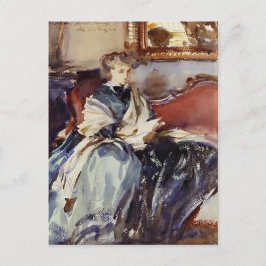 John Singer Sargent: De Groene Dress Briefkaart (Voorkant)