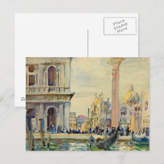 John Singer Sargent - De Piazzetta Briefkaart (Voorkant / Achterkant)