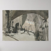 John Singer Sargent - Deck of Ship in Moonlight Poster (Voorkant)