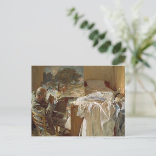 John Singer Sargent - Een artiest in zijn Studio Briefkaart (Staand voorkant)