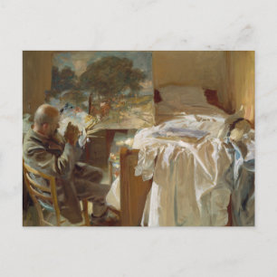 John Singer Sargent - Een artiest in zijn Studio Briefkaart