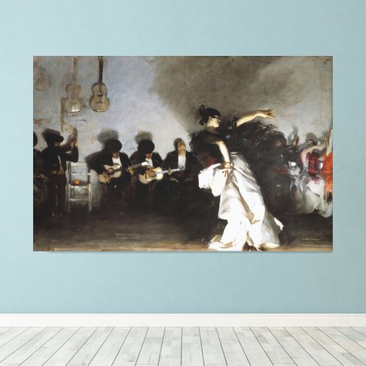 John Singer Sargent - El Jaleo Canvas Afdruk (Insitu (Houten vloer))