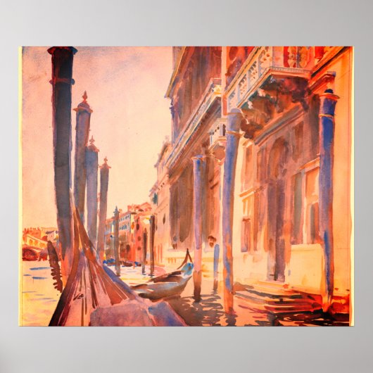 John Singer Sargent Gondola Moorings Venice Poster (Voorkant)