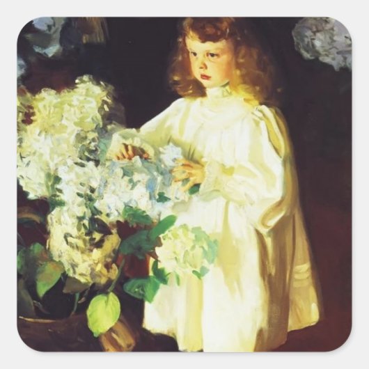 John Singer Sargent- Helen Sears Vierkante Sticker (Voorkant)