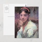 John Singer Sargent - Hoofd van een Capri Girl Briefkaart (Voorkant / Achterkant)