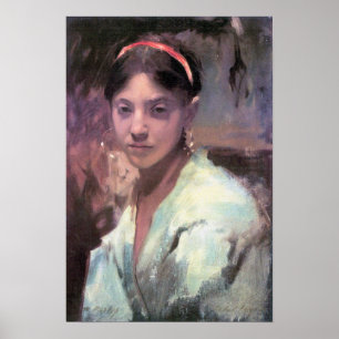 John Singer Sargent - Hoofd van een Capri Girl Poster
