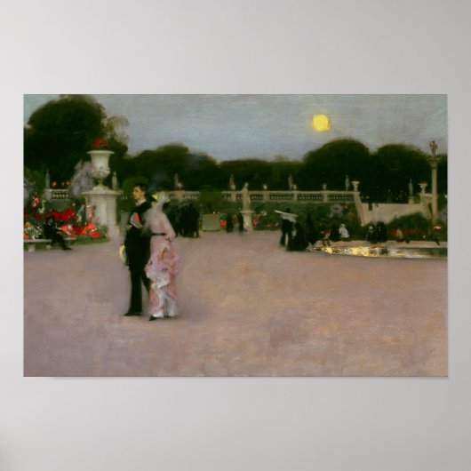 John Singer Sargent - In de Luxemburgse tuinen Poster (Voorkant)