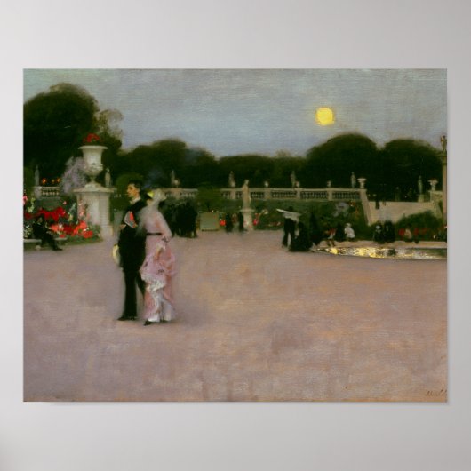 John Singer Sargent - In de Luxemburgse tuinen Poster (Voorkant)