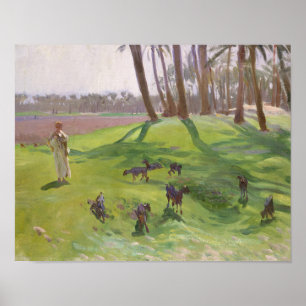 John Singer Sargent - Landschap met Goatherd Poster