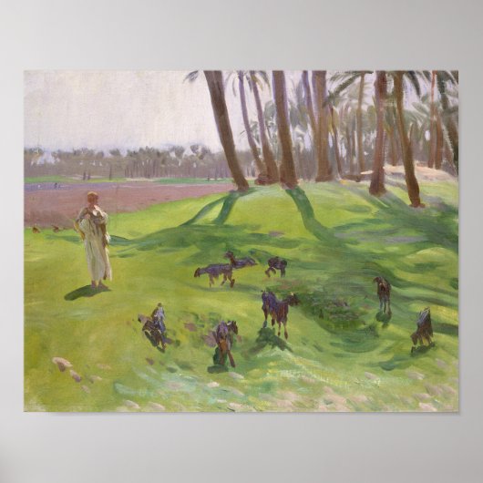 John Singer Sargent - Landschap met Goatherd Poster (Voorkant)