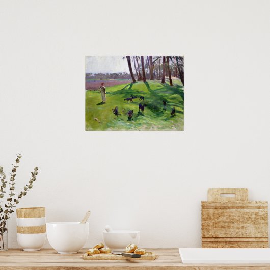 John Singer Sargent Landschap met Goatherd Poster (Keuken)