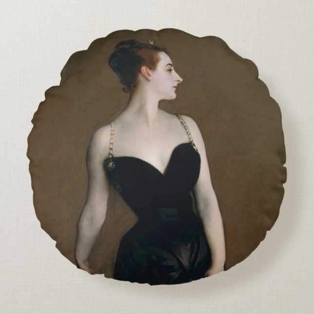 John Singer Sargent Madame X Classic Portret Rond Kussen (Voorkant)