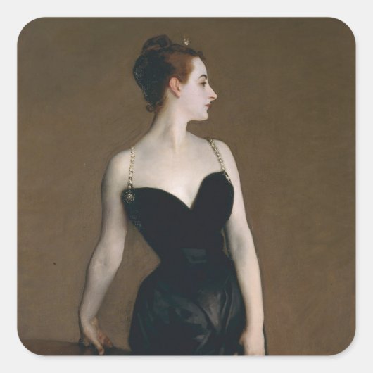 John Singer Sargent Madame X Classic Portret Vierkante Sticker (Voorkant)