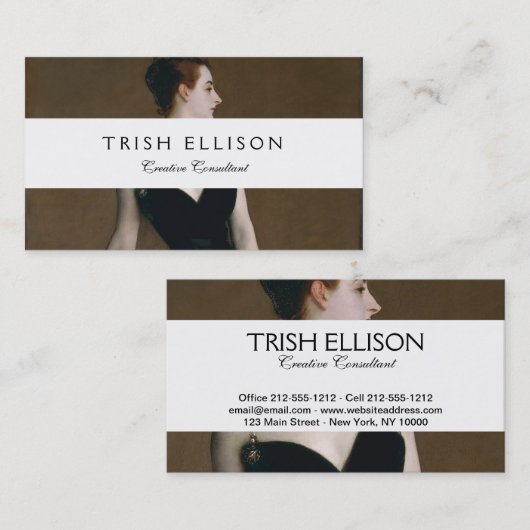 John Singer Sargent Madame X Classic Portret Visitekaartje (Voorkant / Achterkant)